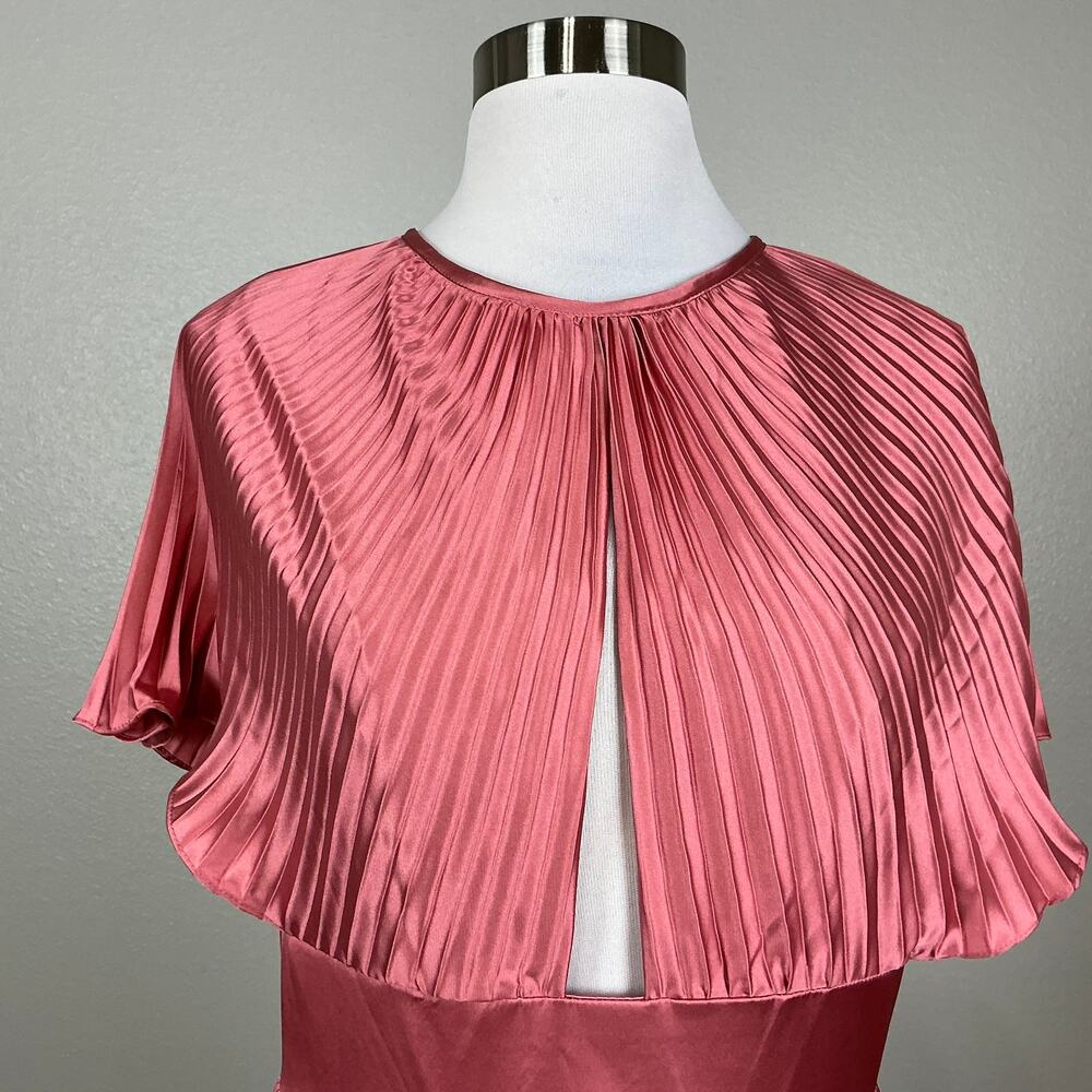 Mac Duggal 11637 Pleated Satin A-Line Evening Gown Dusty Rose Pink Size 8 Dress - Picture 8 of 12